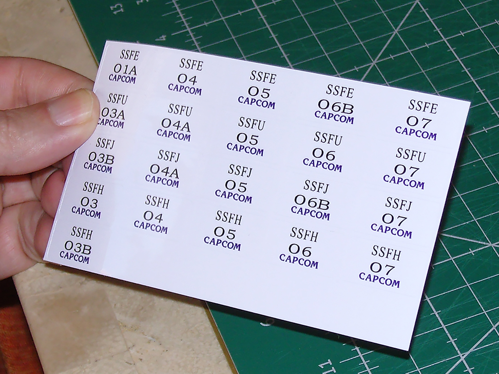 "SUPER STREET FIGHTER II THE NEW CHALLENGERS CPS2 EPROM STICKERS FOR